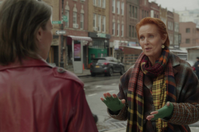 Tartan Scarf of Cynthia Nixon as Miranda Hobbes Outfit And Just Like That... TV Show