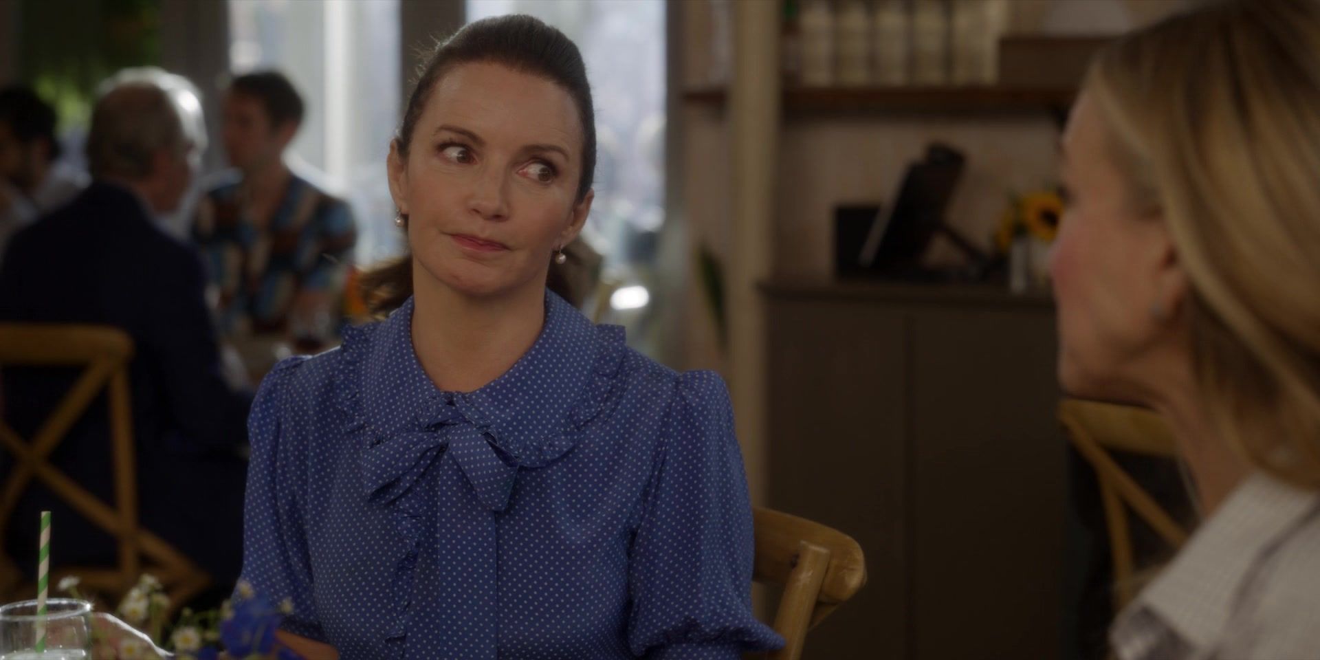 Blue Polka Dot Blouse of Kristin Davis as Charlotte York Goldenblatt