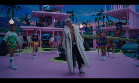 Long Fur Coat of Actor Ryan Gosling Outfit Barbie (2023) Movie