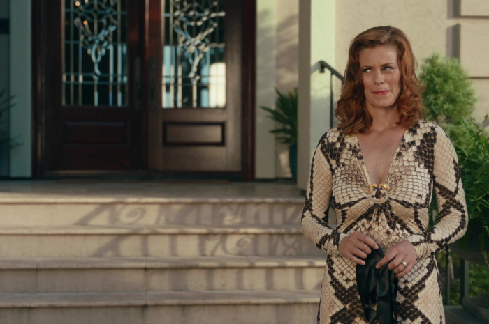 Snake Print Long Sleeved Dress Worn by Cassidy Freeman as Amber Gemstone Outfit The Righteous Gemstones TV Show