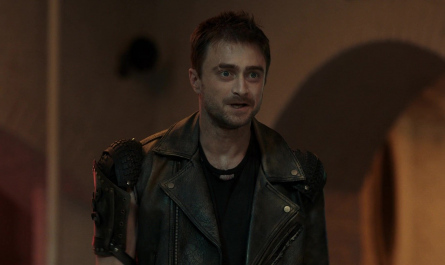 Leather Motorcycle Jacket Worn by Daniel Radcliffe Outfit Miracle Workers TV Show