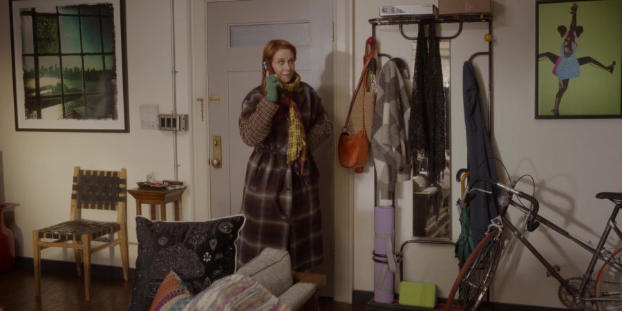 brown plaid patchwork coat - Cynthia Nixon (Miranda Hobbes) - And Just Like That... TV Show