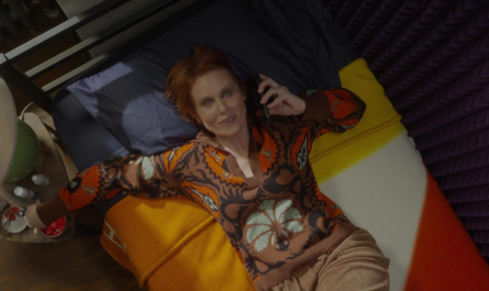 Palm Print Knit Jumper of Cynthia Nixon as Miranda Hobbes Outfit And Just Like That... TV Show