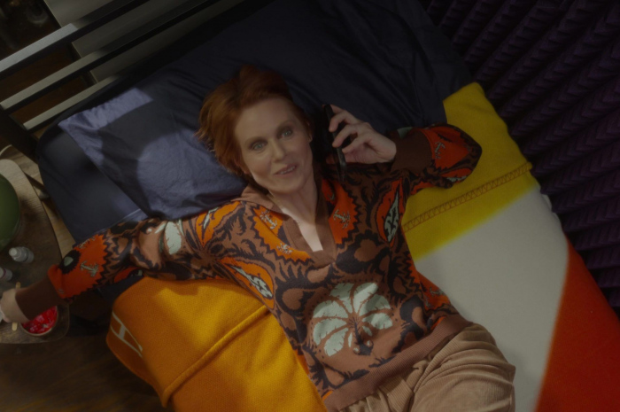 Palm Print Knit Jumper of Cynthia Nixon as Miranda Hobbes Outfit And Just Like That... TV Show