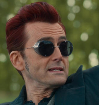 Round Metal Sunglasses Worn by David Tennant as Crowley Outfit Good Omens TV Show