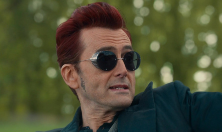 Round Metal Sunglasses Worn by David Tennant as Crowley Outfit Good Omens TV Show