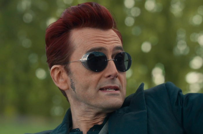 Round Metal Sunglasses Worn by David Tennant as Crowley Outfit Good Omens TV Show