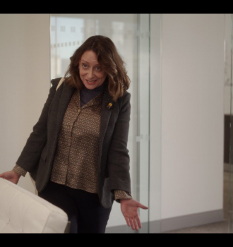 Gray Blazer and Turtleneck Top Worn by Rachel Dratch as Kerry Moore Outfit And Just Like That... TV Show