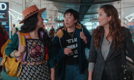 Grey Plaid Blazer Worn by Ashley Park as Audrey Sullivan Outfit Joy Ride (2023) Movie