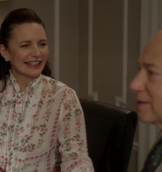 Worn on And Just Like That... TV Show - Long Sleeve Floral Print Blouse Top Worn by Kristin Davis as Charlotte York Goldenblatt