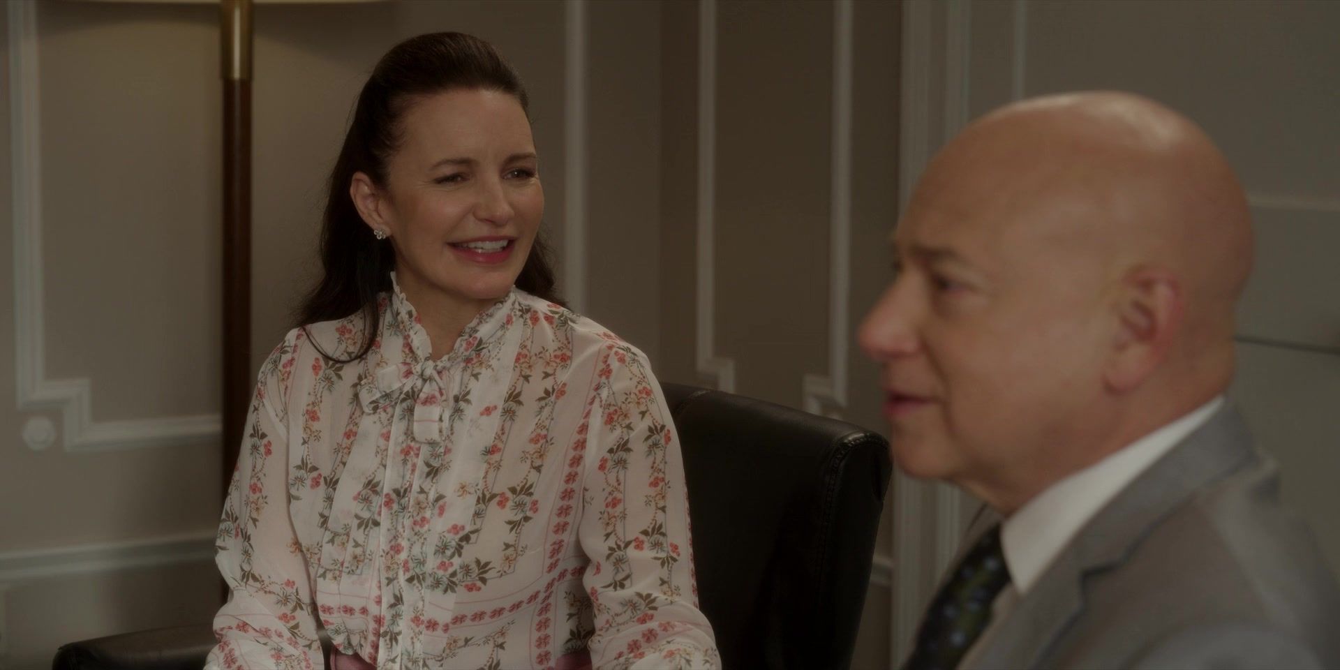 Long Sleeve Floral Print Blouse Top Worn by Kristin Davis as Charlotte York Goldenblatt