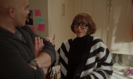 Zebra Print Striped Cardigan Worn by Nicole Ari Parker as Lisa Todd Wexley Outfit And Just Like That... TV Show