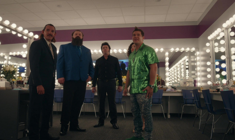 Green Sequin Shirt Worn by Adam DeVine as Kelvin Gemstone