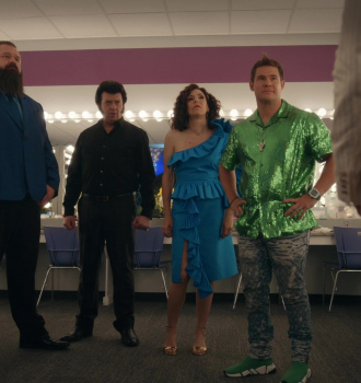Green Sneakers of Adam DeVine as Kelvin Gemstone Outfit The Righteous Gemstones TV Show