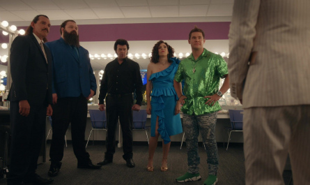 Green Sneakers of Adam DeVine as Kelvin Gemstone Outfit The Righteous Gemstones TV Show