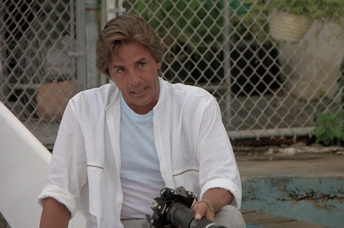 White Cotton Shirt Worn by Don Johnson as Detective James "Sonny" Crockett Outfit Miami Vice TV Show