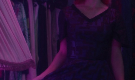 Blue Graphic Pattern Dress of Emily Rudd as Nami Outfit One Piece TV Show