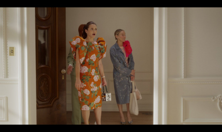 Floral Print Poplin Puff Sleeve Midi Dress Worn by Kristin Davis as Charlotte York Goldenblatt Outfit And Just Like That... TV Show
