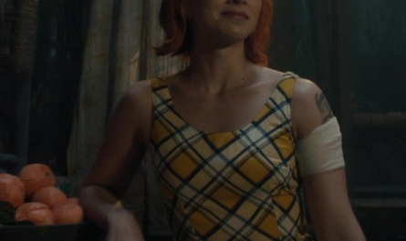 Yellow Checkered Plaid Mini Dress Worn by Emily Rudd as Nami Outfit One Piece TV Show