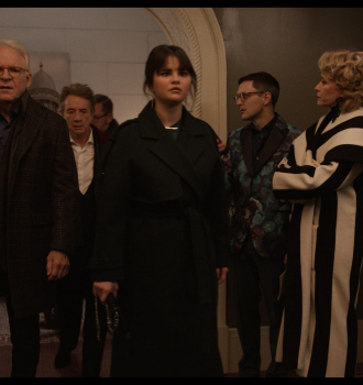 Black Belted Long Coat of Selena Gomez as Mabel Mora Outfit Only Murders in the Building TV Show