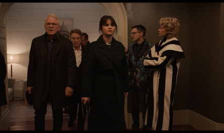 Black Belted Long Coat of Selena Gomez as Mabel Mora Outfit Only Murders in the Building TV Show