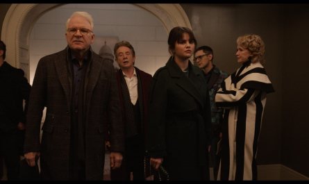 Wales Pattern Wool Coat Worn by Steve Martin as Charles-Haden Savage Outfit Only Murders in the Building TV Show