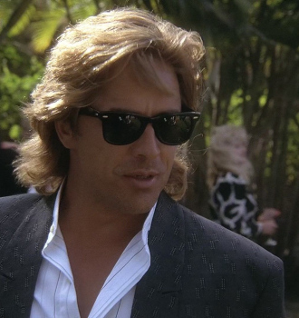 Black Sunglasses of Don Johnson as Detective James "Sonny" Crockett Outfit Miami Vice TV Show