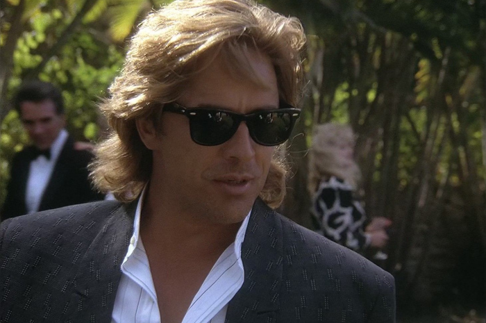 Black Sunglasses of Don Johnson as Detective James "Sonny" Crockett Outfit Miami Vice TV Show