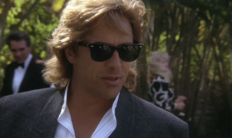 Black Sunglasses of Don Johnson as Detective James “Sonny” Crockett