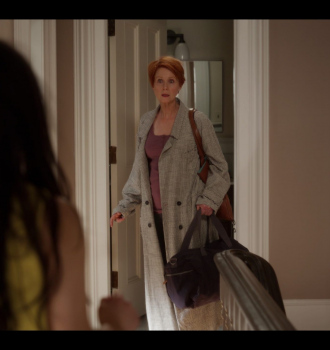 Timeless Elegance Plaid Duster Jacket of Cynthia Nixon as Miranda Hobbes Outfit And Just Like That... TV Show