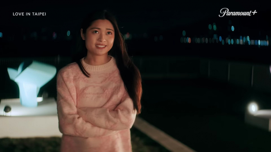 White-Pink Knit Sweater of Ashley Liao as Ever Wong