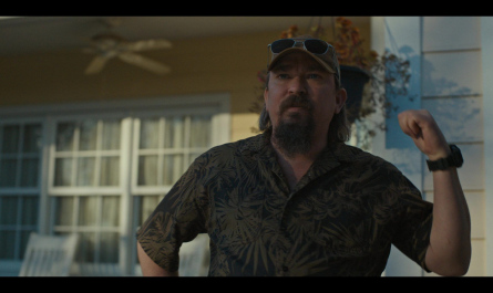 Palm Print Tuck Open Collar Shirt Worn by James Jordan as Two Cups Outfit Special Ops: Lioness TV Show