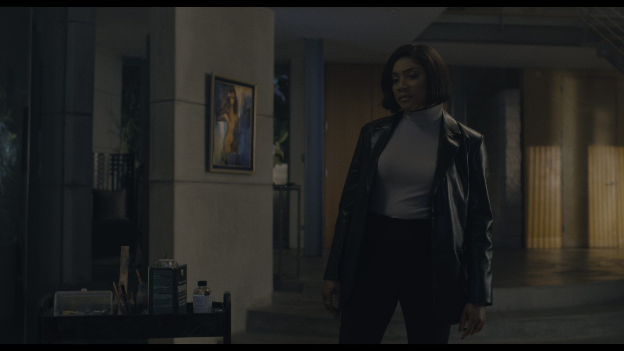 Worn on The Afterparty TV Show - Black Leather Jacket of Tiffany Haddish as Detective Danner