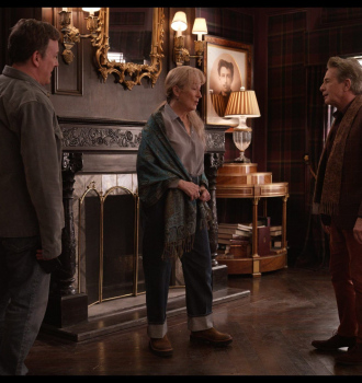 Brown Suede Boots of Meryl Streep as Loretta Durkin Outfit Only Murders in the Building TV Show