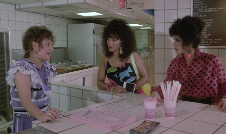 Red Polka Dot Transparent Blouse Worn by Saundra Santiago as Gina Outfit Miami Vice TV Show