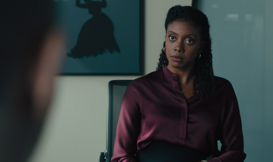 Formal Satin Blouse Worn by Condola Rashād as Kate Sacker