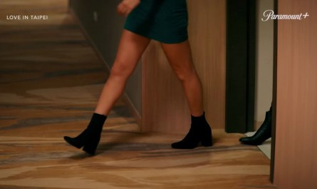Suede Block Heel Booties Worn by Chelsea Zhang as Sophie Ha Outfit Love in Taipei (2023) Movie