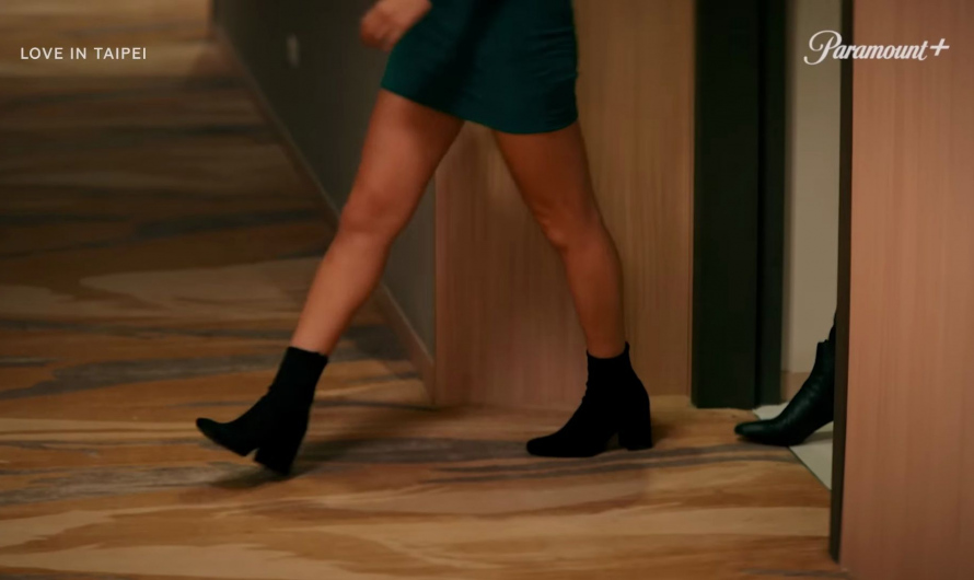 Suede Block Heel Booties Worn by Chelsea Zhang as Sophie Ha