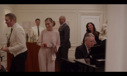 Pastel Pink Long Sleeve Jumpsuit of Sarah Jessica Parker as Carrie Bradshaw Outfit And Just Like That... TV Show
