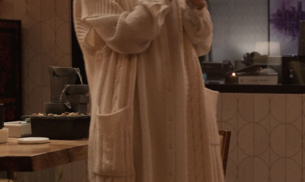 White Long Knit Cardigan Worn by Tina Fey as Cinda Canning Outfit Only Murders in the Building TV Show