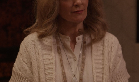 Ancient Quartz Rock Crystal Necklace of Tina Fey as Cinda Canning Outfit Only Murders in the Building TV Show
