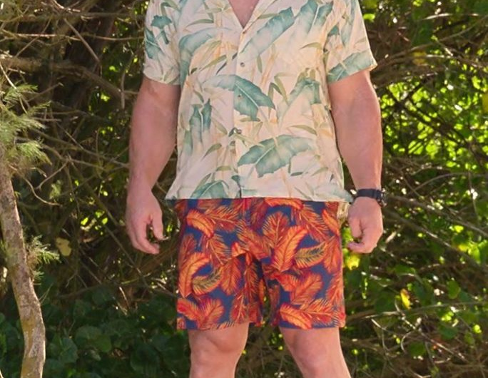 Palm-Frond  Board Shorts Worn by John Cena as Ron