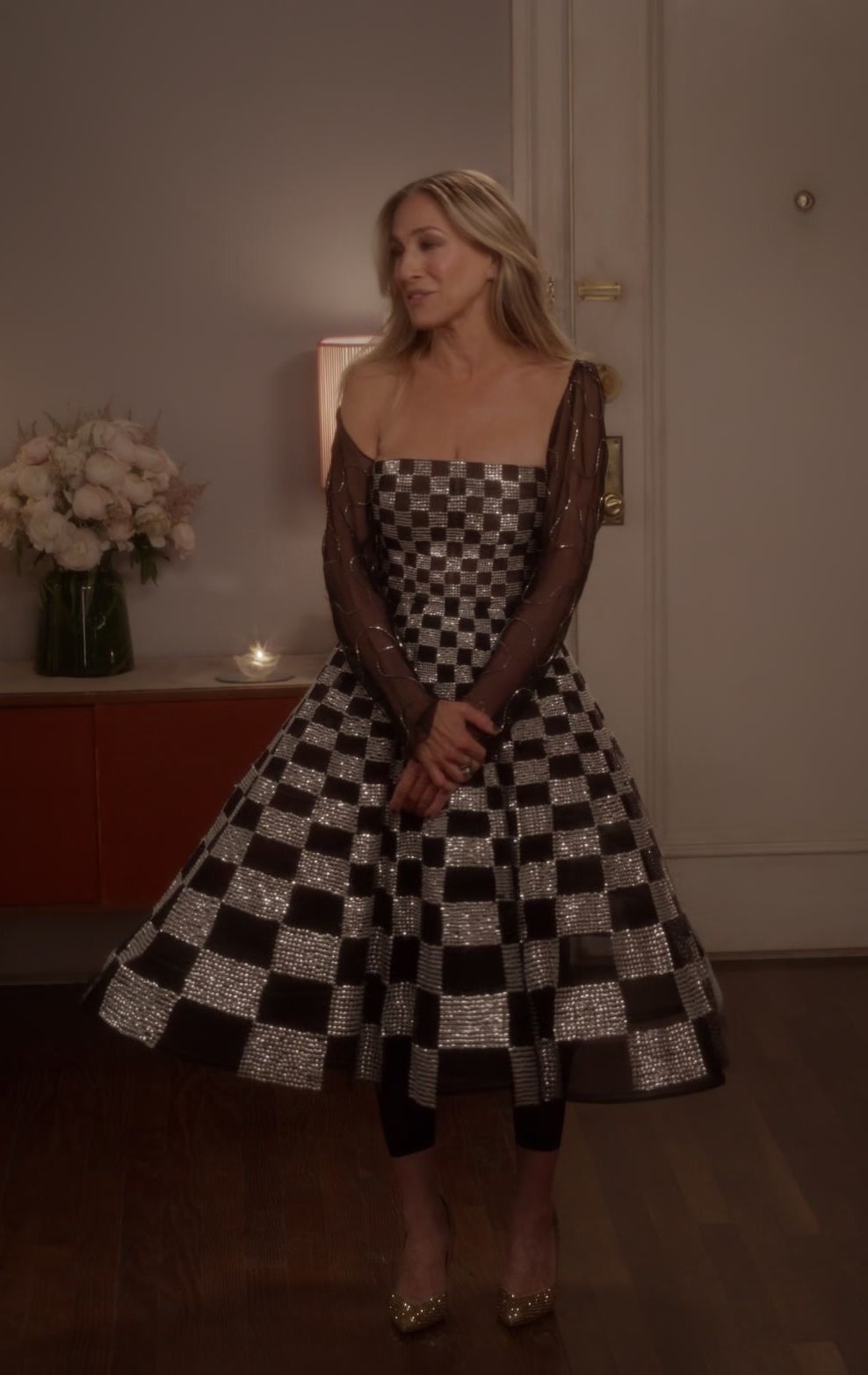Worn on And Just Like That... TV Show - Strapless Paillette-Embroidered Tulle Gown of Sarah Jessica Parker as Carrie Bradshaw