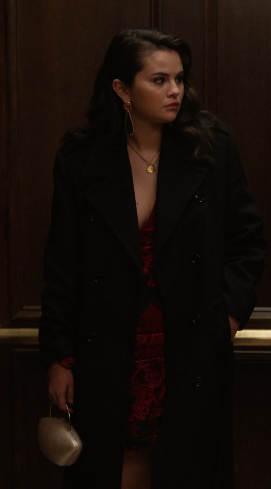 Black Double Breasted Coat Worn by Selena Gomez as Mabel Mora