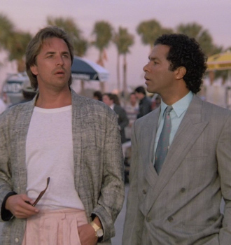 Grey Jacket of Don Johnson as Detective James Crockett Outfit Miami Vice TV Show