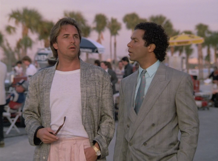 grey jacket - Don Johnson (Detective James Crockett) - Miami Vice TV Show