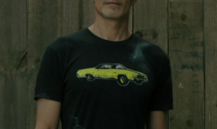 Car Print Tee Worn by Timothy Olyphant as Raylan Givens Outfit Justified: City Primeval TV Show