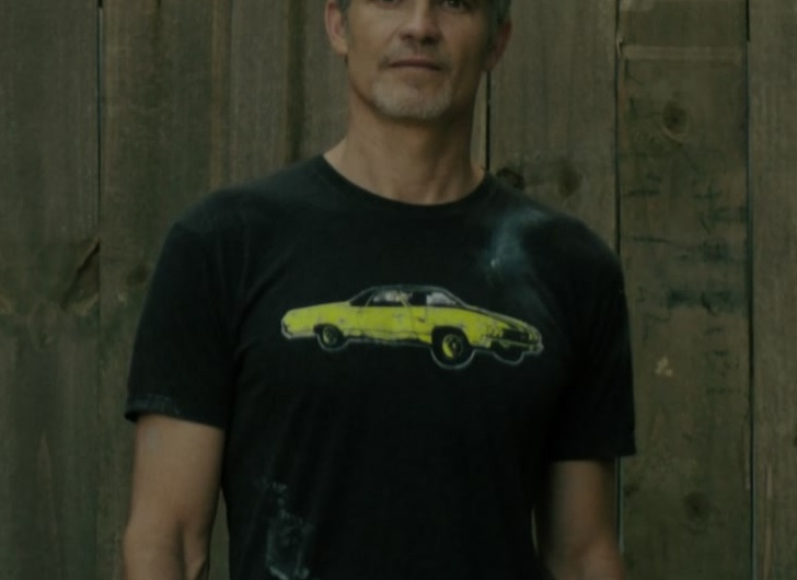 Car Print Tee Worn by Timothy Olyphant as Raylan Givens