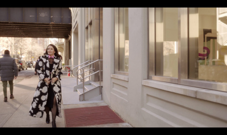 Floral Patterned Black Coat Worn by Kristin Davis as Charlotte York Goldenblatt Outfit And Just Like That... TV Show