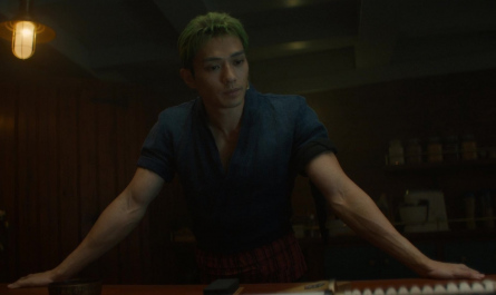 Blue Shirt of Mackenyu Arata as Roronoa Zoro Outfit One Piece TV Show